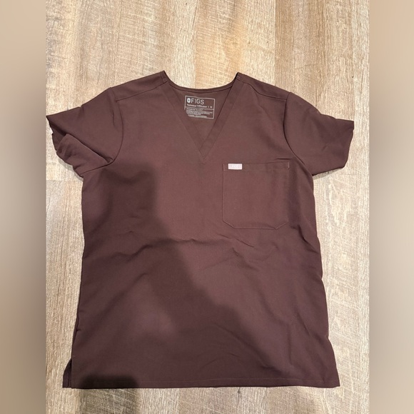 Figs Women's Scrub Set in Dark Brown/Burgundy - Picture 2 of 10